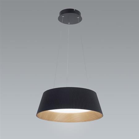 Wood colgante Ø450 cm.3 intensidades Negro Led 36w.3000k.